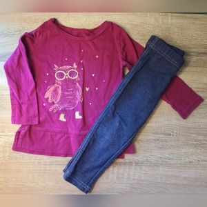 (3/$10) 2T Toddler Girls - Carter's Owl Set